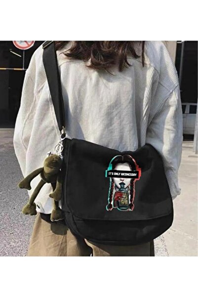 Toum Poal Είναι Μόνο Τετάρτη Τσάντα Messenger Onlyyy Unisex Μαύρη Τσάντα Mess...