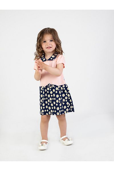 Harika KIDS Baby Girl Daisy Pattern Collar Dress