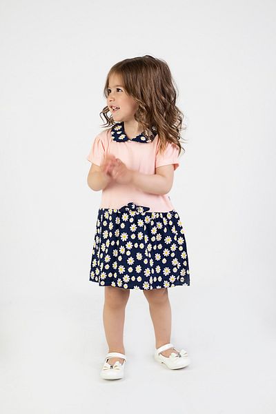 Harika KIDS Baby Girl Daisy Pattern Collar Dress