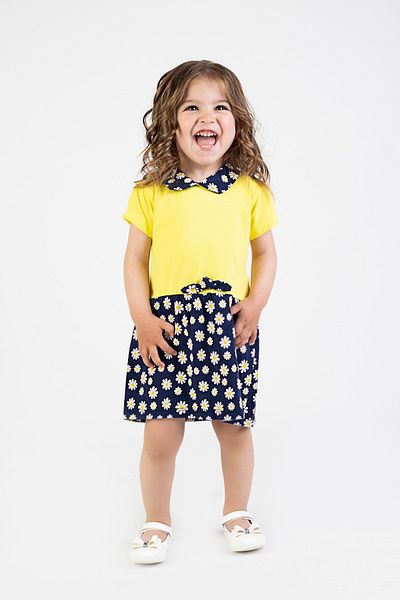 Harika KIDS Baby Girl Daisy Pattern Collar Dress