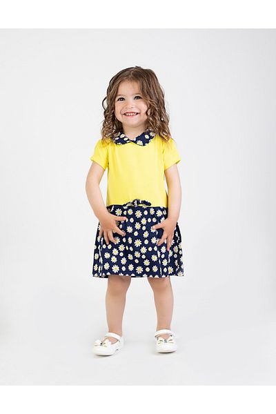 Harika KIDS Baby Girl Daisy Pattern Collar Dress