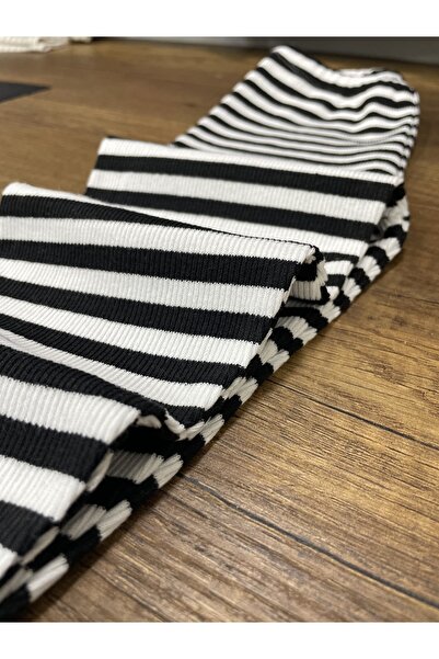 Berat moda Colanți flexibili din twill negru - alb băieți - fete