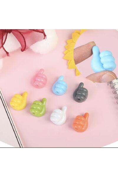 Twinix Karışık Renk Başparmak Kablo Tutucu Yapışkanlı Diş Fırçası Anahtarlık ...