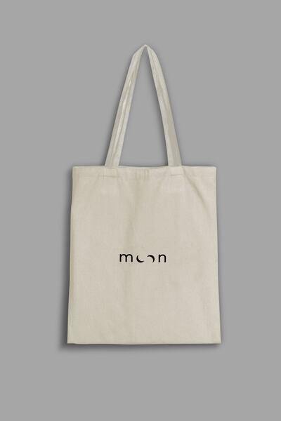 feinas Ακατέργαστη υφασμάτινη τσάντα - Moon (35x40εκ - 100% Βαμβάκι)