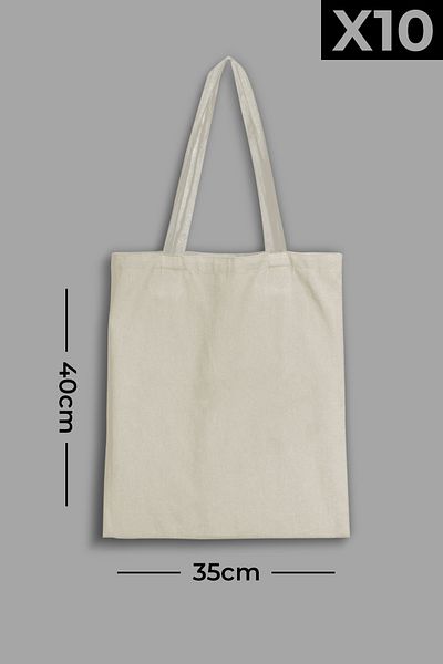 feinas 10 Ακατέργαστη υφασμάτινη τσάντα 35x40 cm 100% βαμβάκι