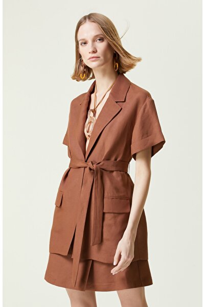 Network Kahverengi Kısa Kollu Ceket