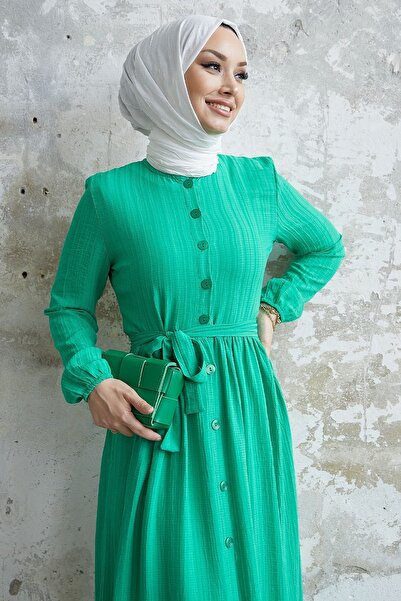 InStyle Lemina Belted Dress - Green
