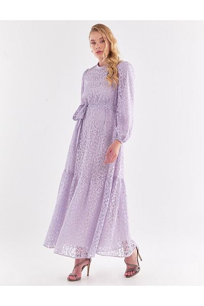 Kayra Belted Lace Dress