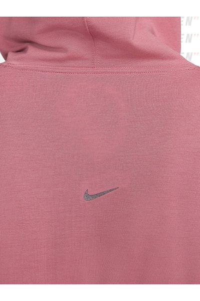 Nike Yoga Dri-fit Fleece Hoodie In Pink Oversized Hooded Pink Sweatshirt