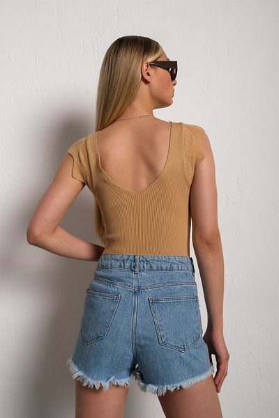 nosia fashion Γυναικεία μπλούζα με βαθύ V λαιμόκοψη με βαλβίδα
