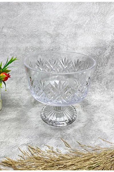 Jenisa Handmade Glass Star Standing Cookie Bowl 17 Cm