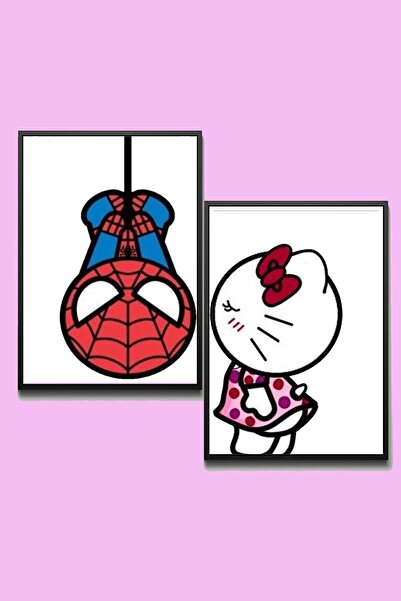 incdesign Hello Kitty Spiderman Poster