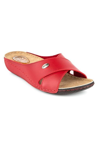 Muya Yara 32251-003 Papuci de damă cu talpă anatomică cu gel pentru călcâi - Roșu Claret 36-40