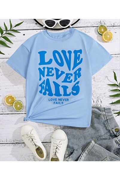 MORNİNG KİDS Tricou pentru copii cu imprimeu Baby Blue Love Never Fails