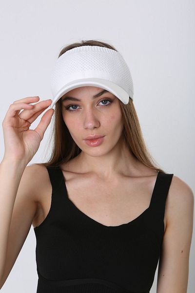 MARBERRY White Lycra Tennis Visor Women's Hat