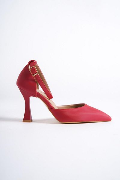 Modabuymus Lopez Red Satin Stiletto Goblet Heeled Shoes