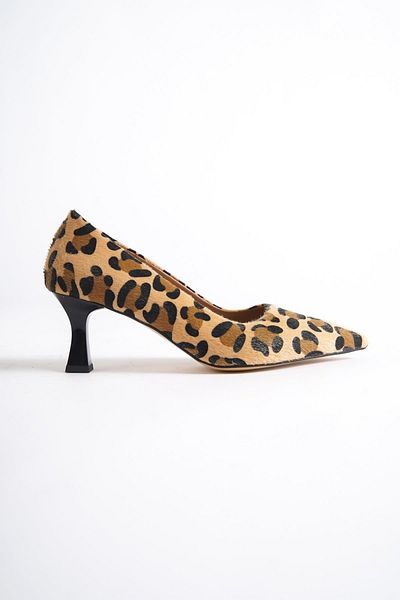 Modabuymus Kandy Leopard Stiletto Low Goblet Heeled Shoes