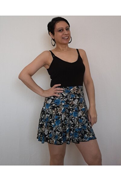 Mertcan Butik Міні-спідниця з синім квітковим візерунком