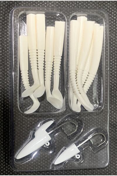 LUCKY JOHN Savage Gear Micro Sandeel Kıt Beyaz Silikon Yemli Jig Headlı Atçek...