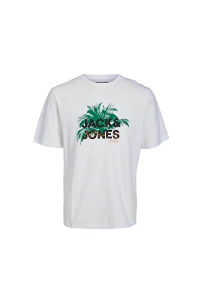 Jack & Jones Tricou bărbați alb 12238842 Jcosalty Tee Ss Crew Deck