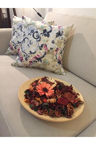 Finezza Възглавница от памучен плат с принт на виолетови цветя 45*45 см - 738