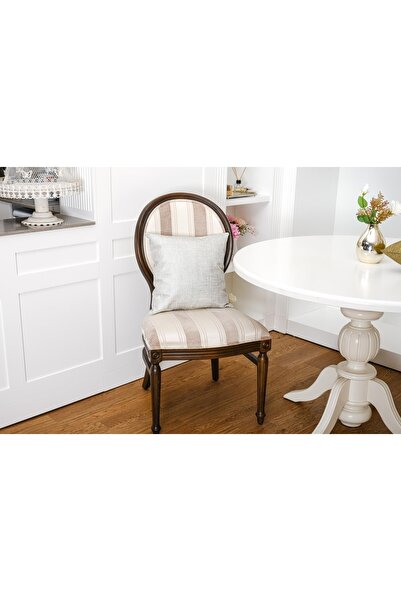 Finezza Linen Bumbac In cu imprimeu Crem/argintiu Pernă 45*45 Cm Dublu - 561