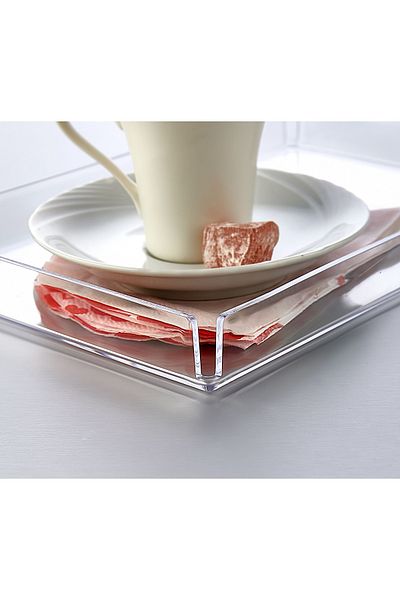 ASlife Home 2-Piece Acrylic Crystal Presentation Tray Decorative Tray
