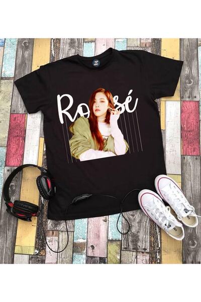 RYO FASHİON Blackpink Group Anime Printed Short Sleeve Unisex Black Kids T-Shirt