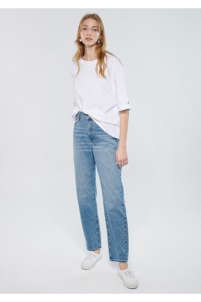 Mavi Pantaloni de jeans pentru femei Happy Shady Blue anii 90 101453-82136