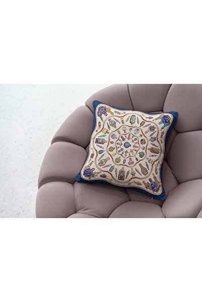 RUGSMODERN Pernă de aruncare Albastru bleumarin Crem Vaze colorate Husă de pe...