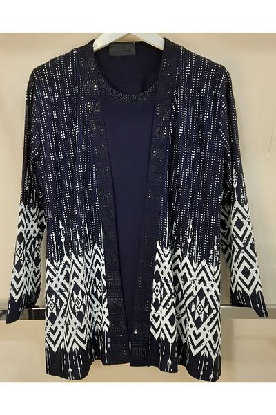 N.Y.YILDIZ Star Inside and Outside Μπλουζάκι Μπλουζάκι Plus Size Διπλό Σετ