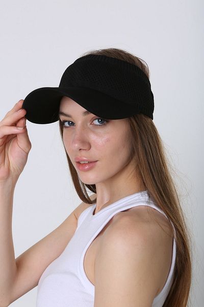 BALIENTE Black Lycra Tennis Visor Women's Hat