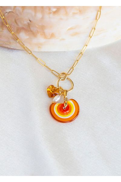 CHARMLUCKY Murano Sun Charm Necklace