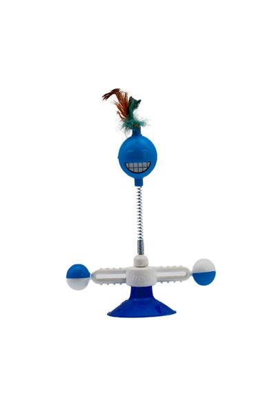 TİNEKE Rotating Pilgrim Sleeping Cat Toy with Suction Cup 1 Piece Blue