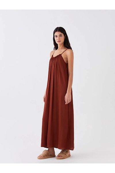 LC Waikiki Γυναικείο φόρεμα παραλίας Lcw Dream U Collar Straight Strap
