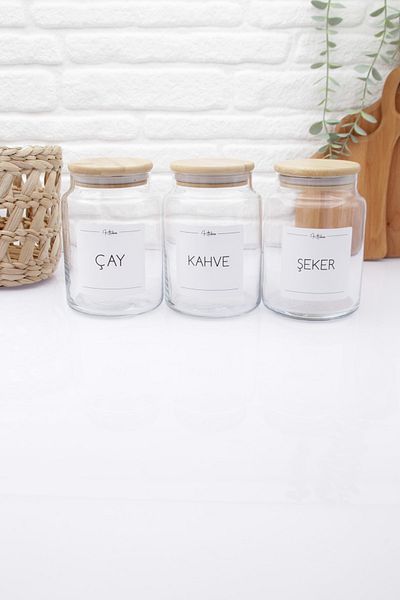 zezedesing Glass Tea-coffee-sugar Storage Jar with Bamboo Lid 890ml