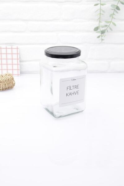 zezedesing Glass Filter Coffee Storage Jar with Black Lid 1000ml