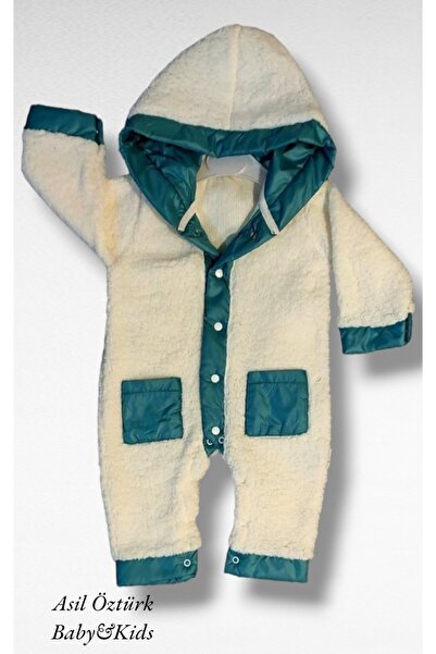 Flexi Welsoft Bebek Astronot Tulum Mont Ekru Turkuaz Baby Jumpsuit