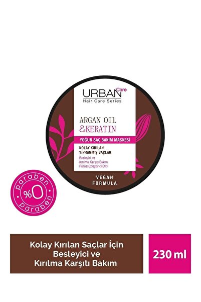 Urban Care Argan Oil & Keratin Intensive Hair Care Mask For Brittle Hair 230 ...