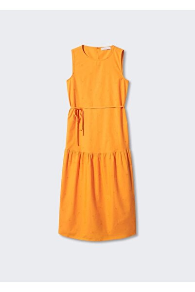MANGO Woman Çiçek Işlemeli Elbise