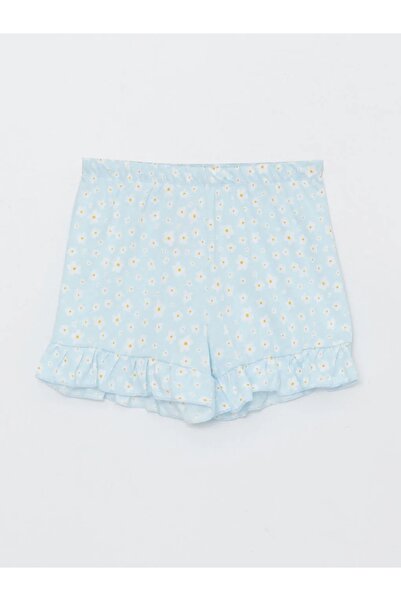 LC Waikiki Dívčí pyžamový set se vzorem dětského čtvercového límečku Lcw s kraťasy