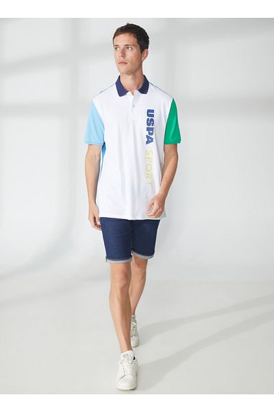 U.S. Polo Assn. Polo Neck White Ανδρικό T-shirt T-midar