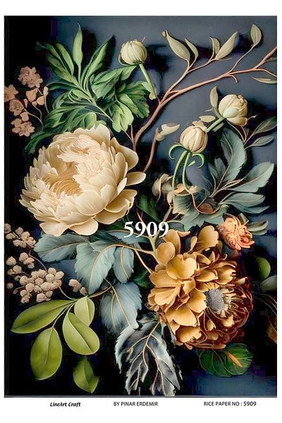 LİNEART La-5909 Model Brass Decopage Paper
