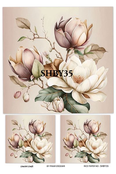 LİNEART Brass Decopage Paper La-shby35