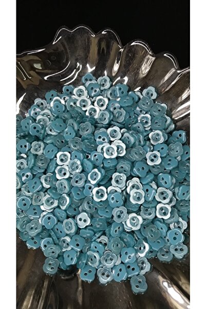 Ozpas Tirkizno plastično dugme za model cveta 10mm 30kom