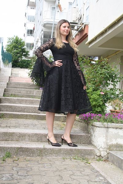 AGONYA MODA Angel Pattern Evening Dress