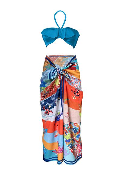 Bolder Dela Colorful Carnival Linen Look Pareo (No Inside)