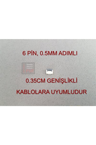 FFC 6 Pin 0.5mm Adımlı Flex Kablo Sabitleyici Konnektör Soketi Sabitleme Flek...