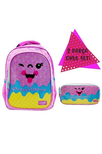 MUGGLE Pink Ice Cream School Backpack and Pen Holder Set