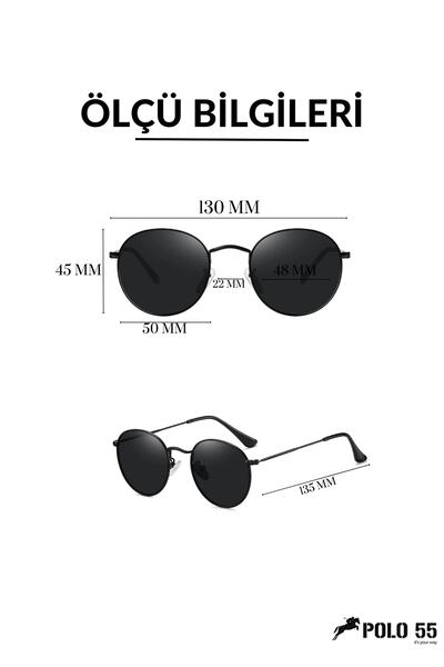 Polo55 Round Metal Unisex Sunglasses Pl21ug012r002